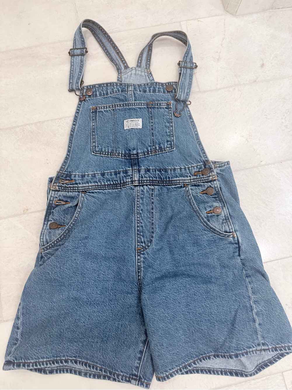 Classic Blue Denim Short Overalls